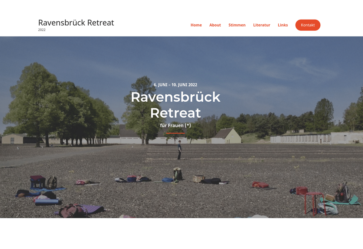 Verlinkter Screenshot Website Ravensbrück-Retreat